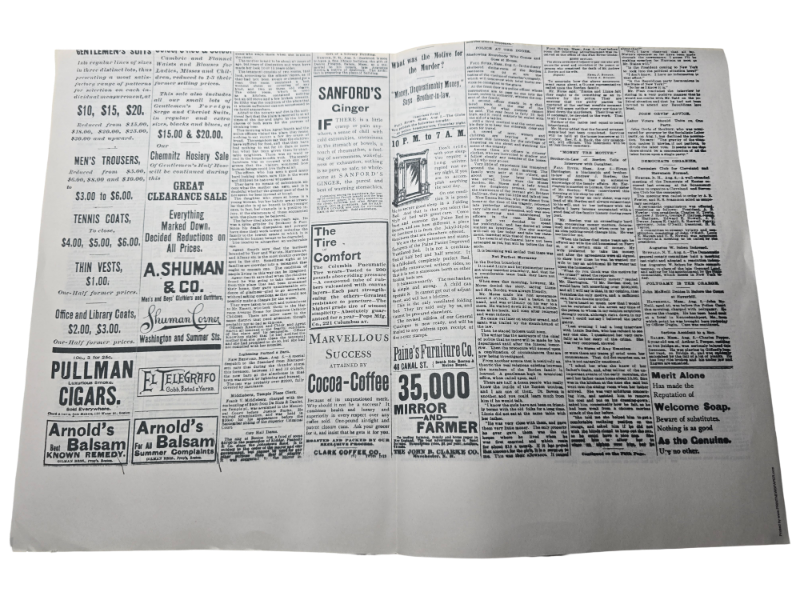 Official Lizzie Borden House Newspaper Replica
