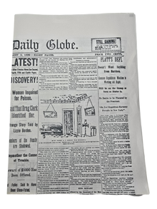 Official Lizzie Borden House Newspaper Replica