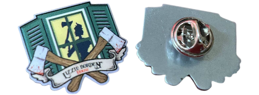 Official Lizzie Borden House Button Collectible Pin