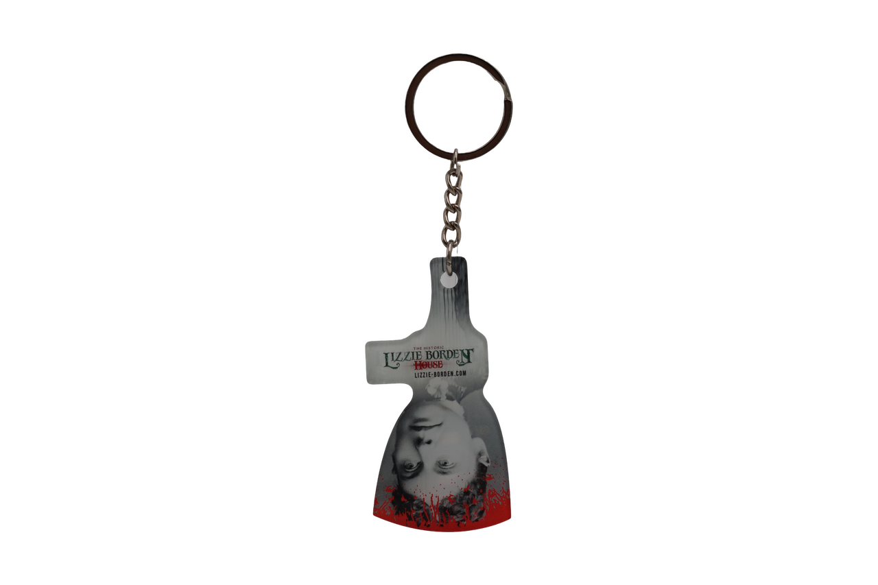 Official Lizzie Borden House Bloody Portrait Axe Head Keychain
