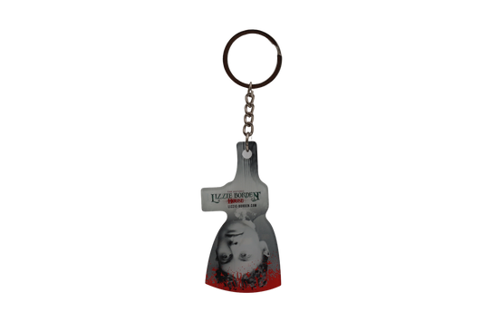 Official Lizzie Borden House Bloody Portrait Axe Head Keychain