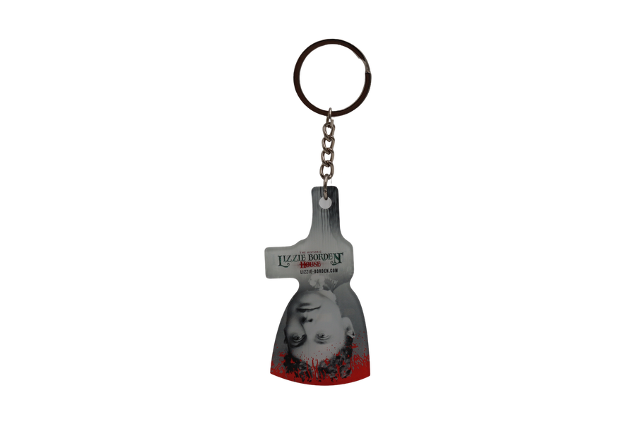 Official Lizzie Borden House Bloody Portrait Axe Head Keychain