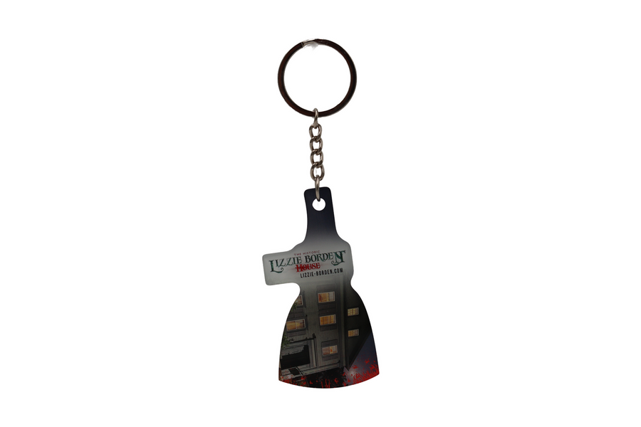 Official Lizzie Borden House Bloody Portrait Axe Head Keychain