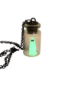 Glow in the Dark Ghost in a Bottle Necklace
